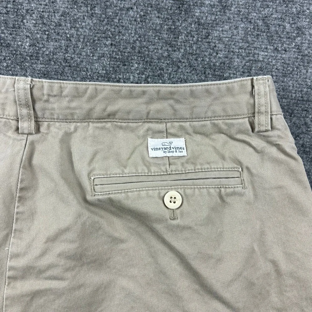 Vineyard Vines Club Short Mens 36 Tan Khaki Chino Cotton Twill Preppy Casual‎
